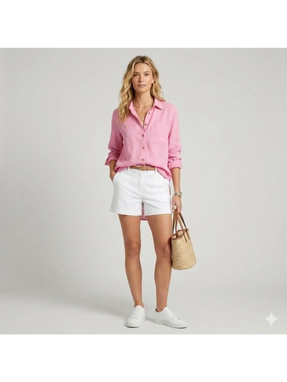 Abercrombie & Fitch White Linen Womens Casual Shorts Size Small - Picture 11 of 11